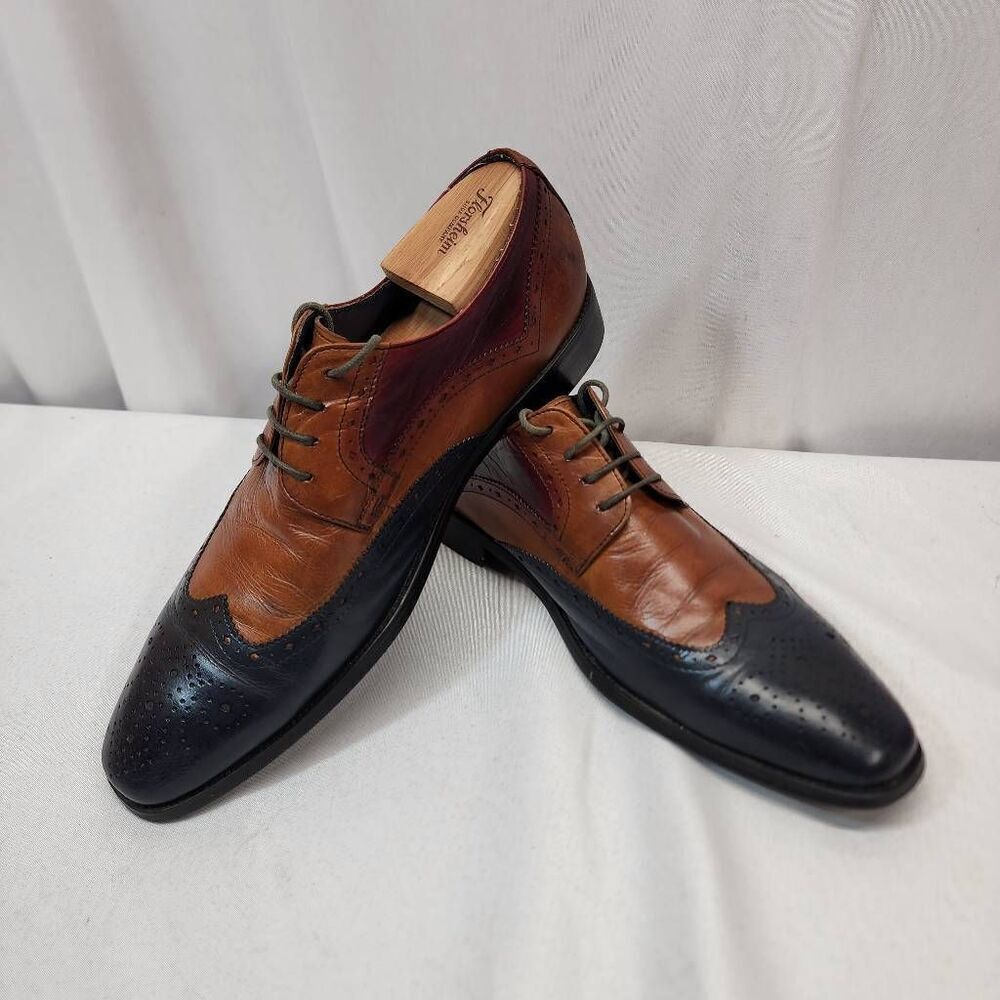 Steve Madden Men's 9 Multi Color Oxford Dress Shoes Lace-Up Leather Workwear - Picture 11 of 11